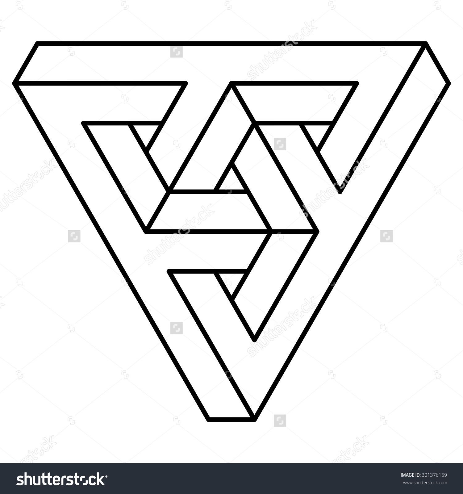1500x1600 Illusion Triangle Vector, Impossible Triangle Logo Design