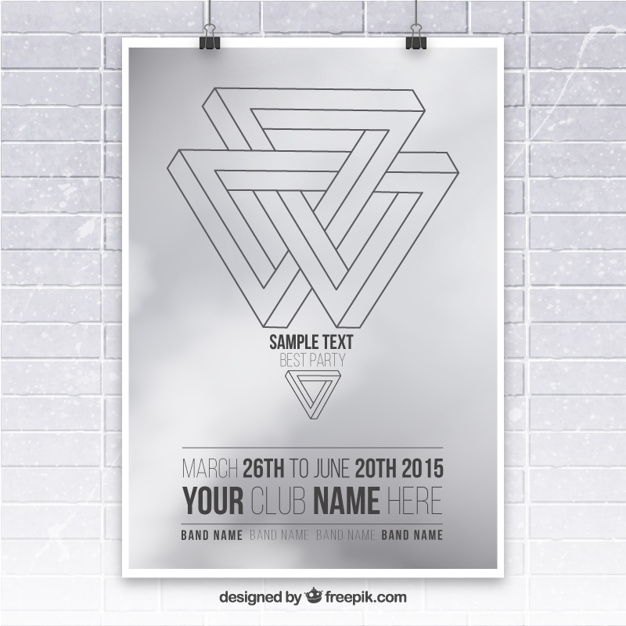 626x626 Penrose Triangle Poster Mockup Vector Free Download
