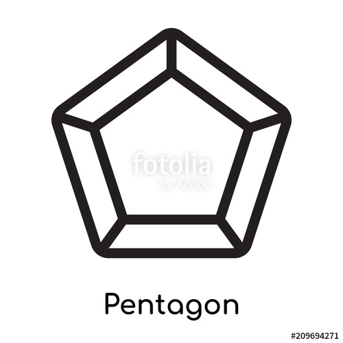 500x500 Pentagon Icon Vector Sign And Symbol Isolated On White Background