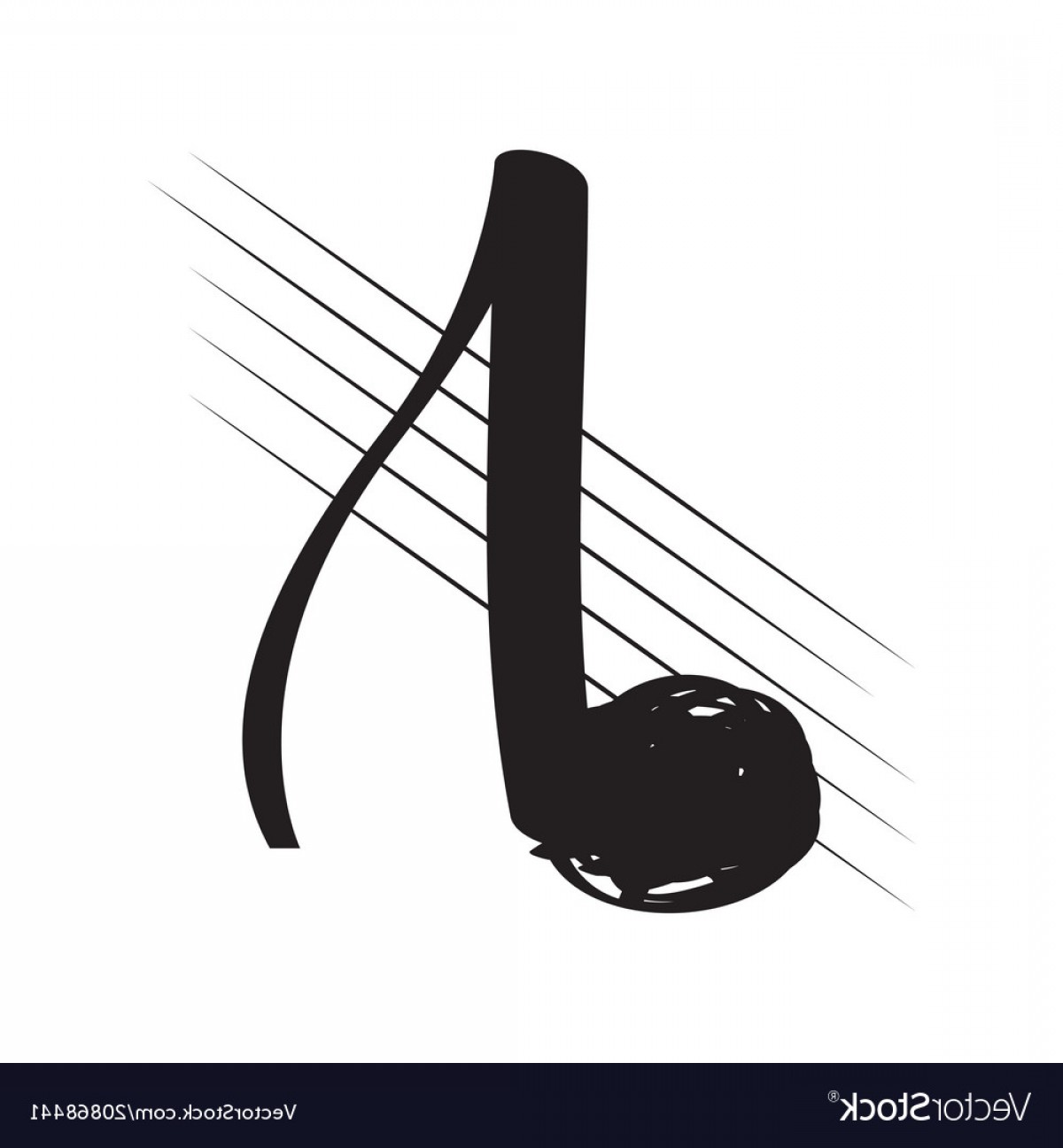 1200x1296 Sketch Of A Eighth Note On A Pentagram Vector Shopatcloth