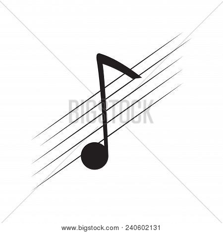 450x470 Isolated Eighth Note On A Pentagram. Vector Illustration Design