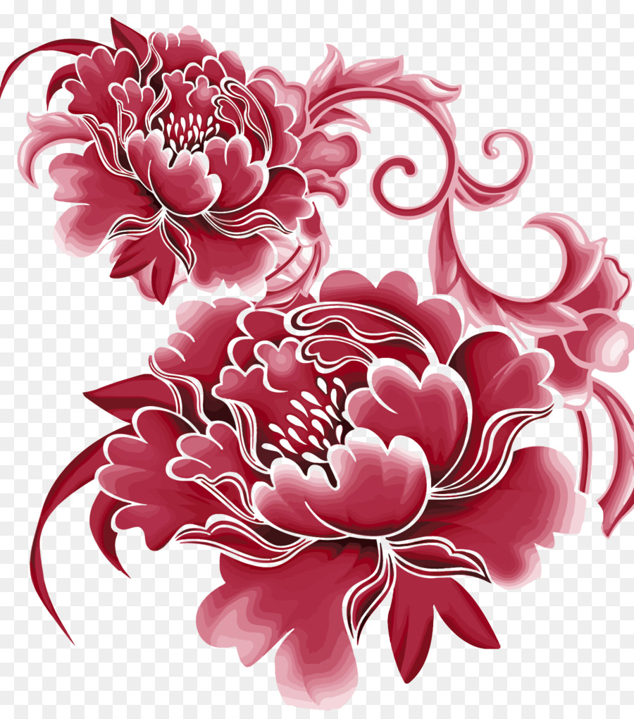 900x1020 China Paper Flower Sticker