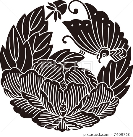 450x463 The Butterfly In Peony, Vector, Vectors