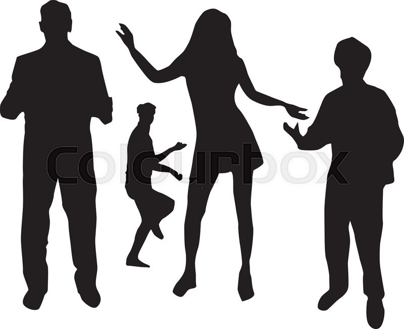 800x651 Silhouettes Of People Dancing Stock Vector Colourbox