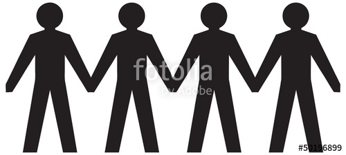 500x224 People Figures Holding Hands. Vector Images Stock Image And