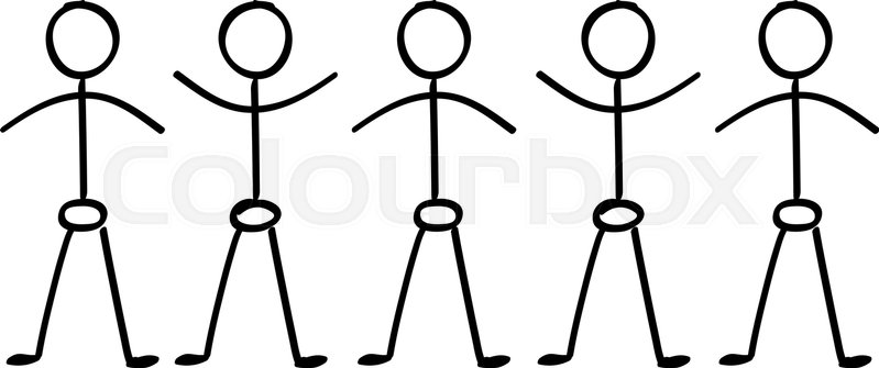 799x335 Vector Stick Figure People Holding Hands In A Line Stock Vector