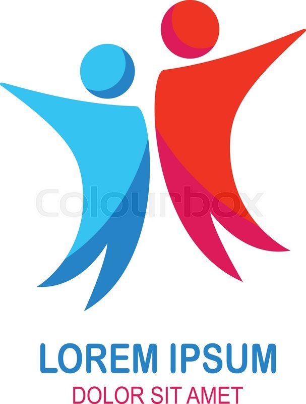 607x800 Vector Happy People Logo, Friends, Family, Partners, Couple In