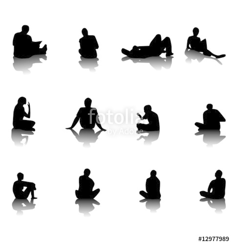 475x500 People Sitting Silhouettes Stock Image And Royalty Free Vector