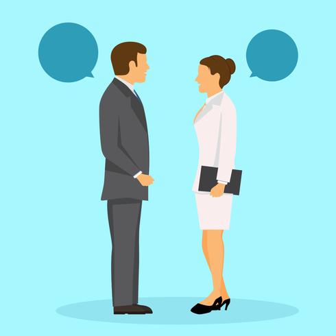 490x490 Two Business People Standing And Talking Vector