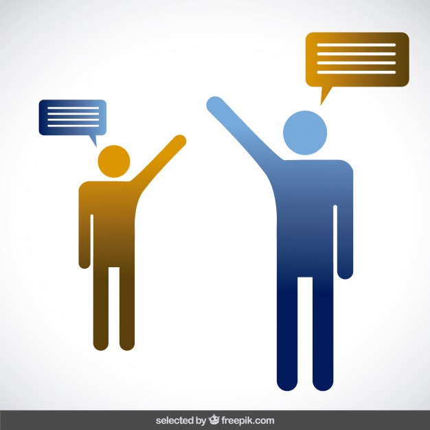 626x626 Two Persons Talking Vector Free Download