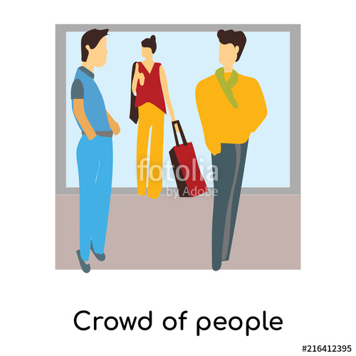 500x500 Crowd Of People Talking Vector Vector Sign And Symbol Isolated On
