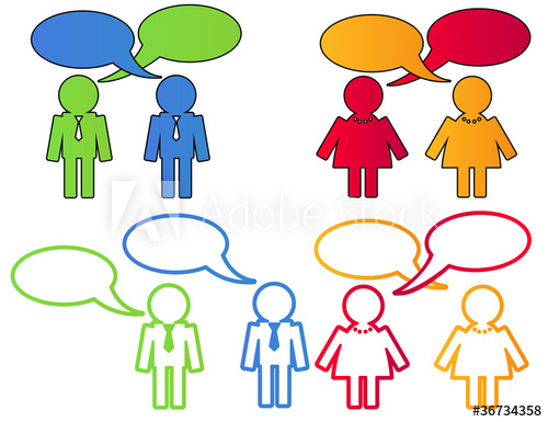 500x385 People Talking, Vector Illustration