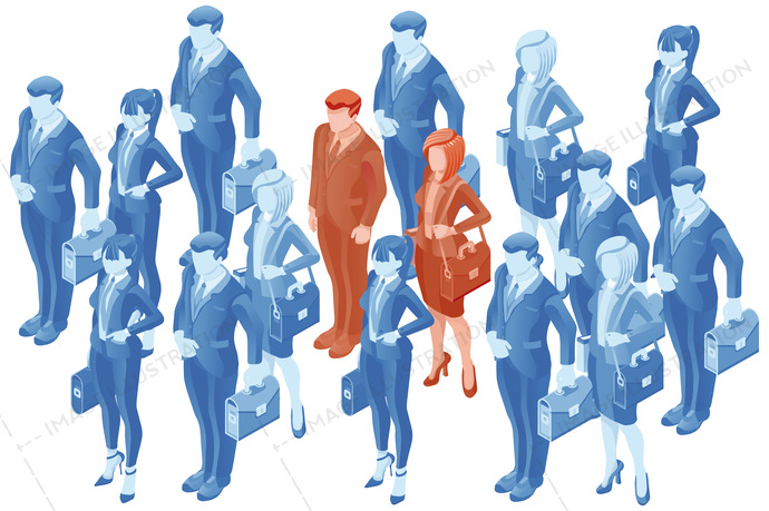 690x459 People Vector Human Resource Recruitment Isometric