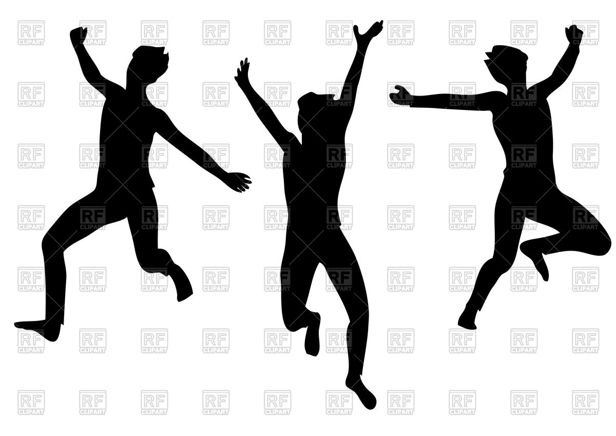 1200x849 Silhouettes Of Happy Jumping People Vector Image Vector Artwork
