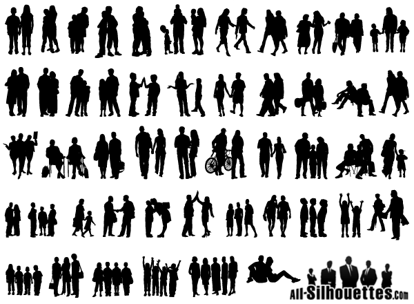 600x440 Group Of People Vector Silhouette Free 123freevectors