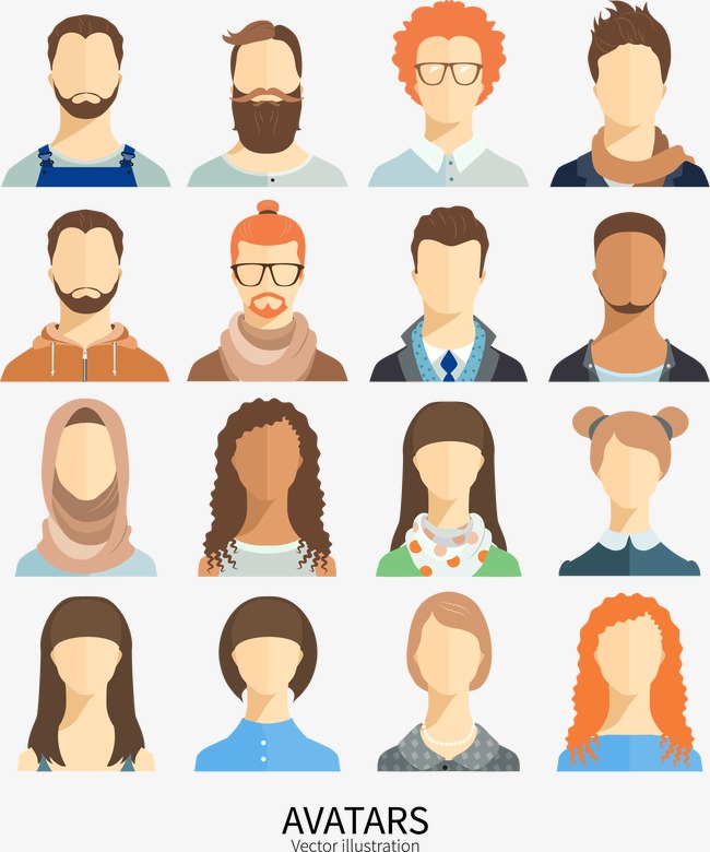 650x780 People Flat Design Vector, Faceless Figures, People Vector, Flat