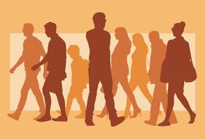 295x200 People Walking Free Vector Art