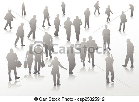 450x331 People Walking Silhouettes Vector Clip Art