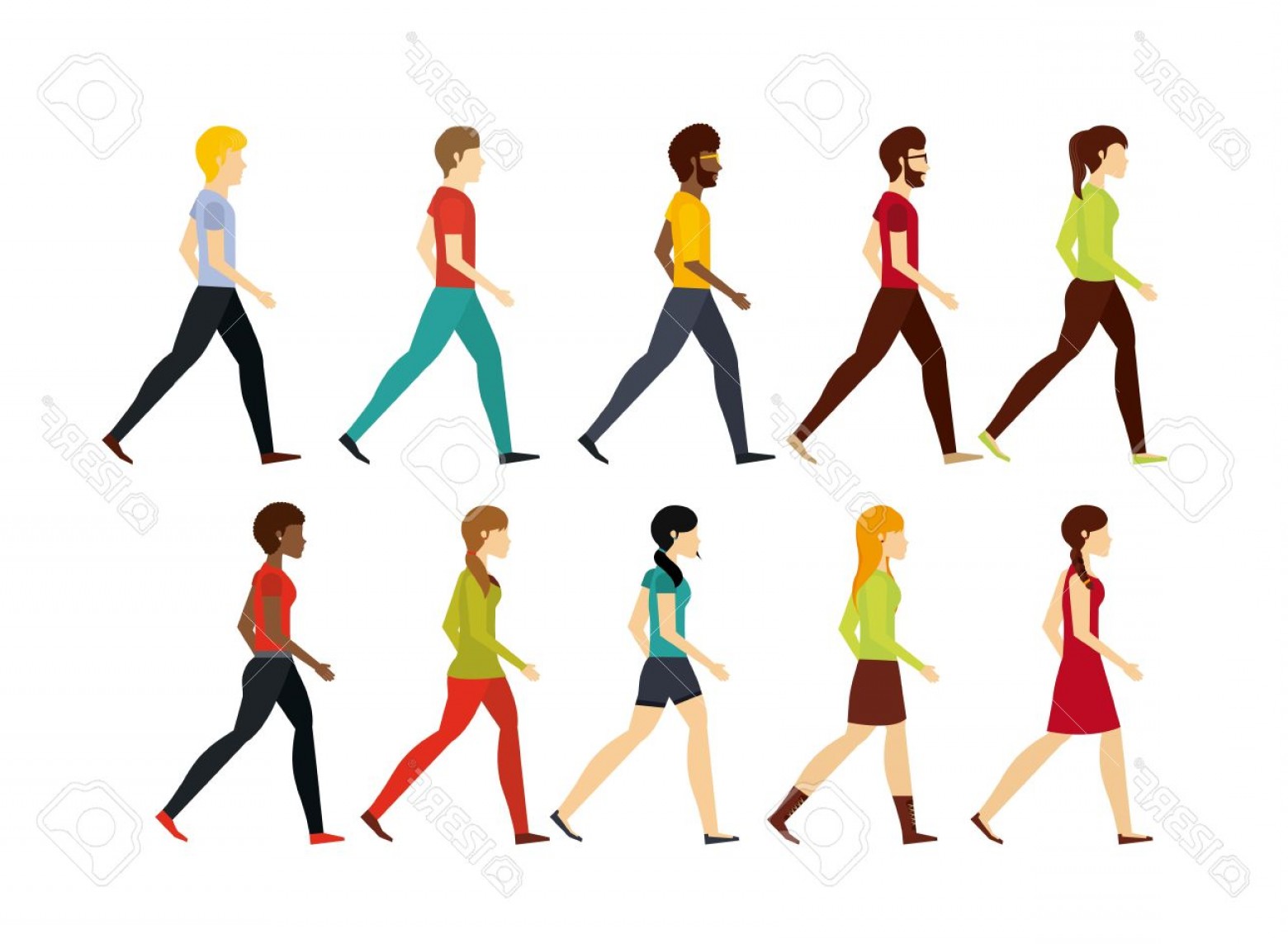 1560x1143 Photostock Vector People Walking Design Vector Illustration