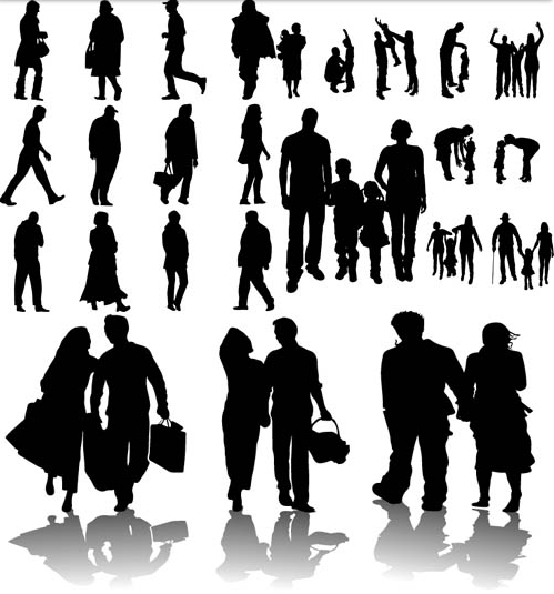 499x535 Walking People Set 2 Ai Format Free Vector Download
