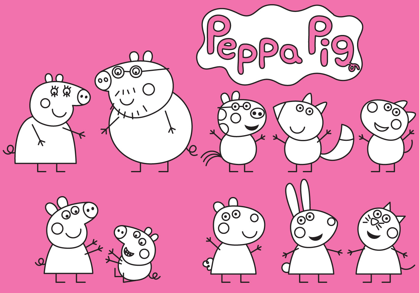 1400x980 Peppa Pig Free Vector Art