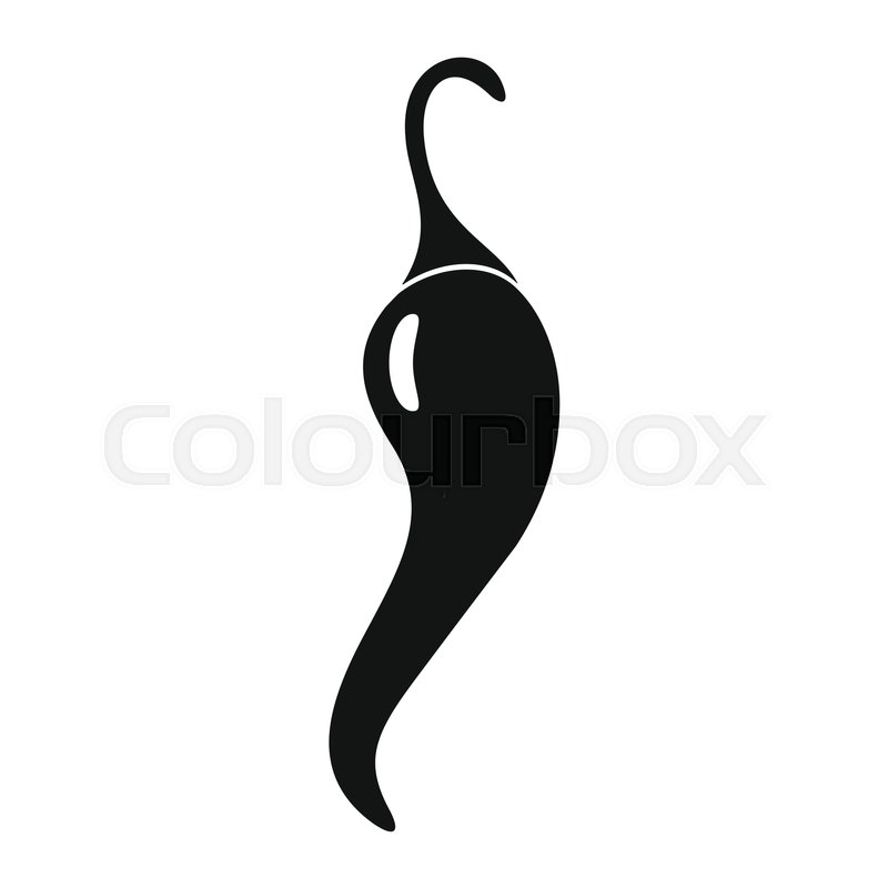 800x800 Chili Pepper Black Simple Silhouette Icon Vector Illustration For