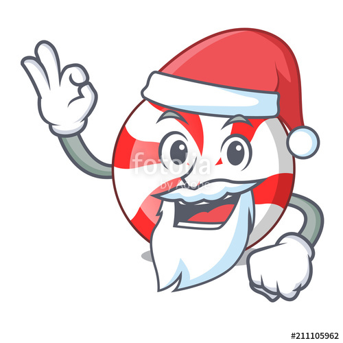 500x500 Santa Peppermint Candy Mascot Cartoon Stock Image And Royalty