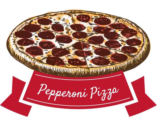 600x525 Pepperoni Pizza Hand Drawn Vector Free Download