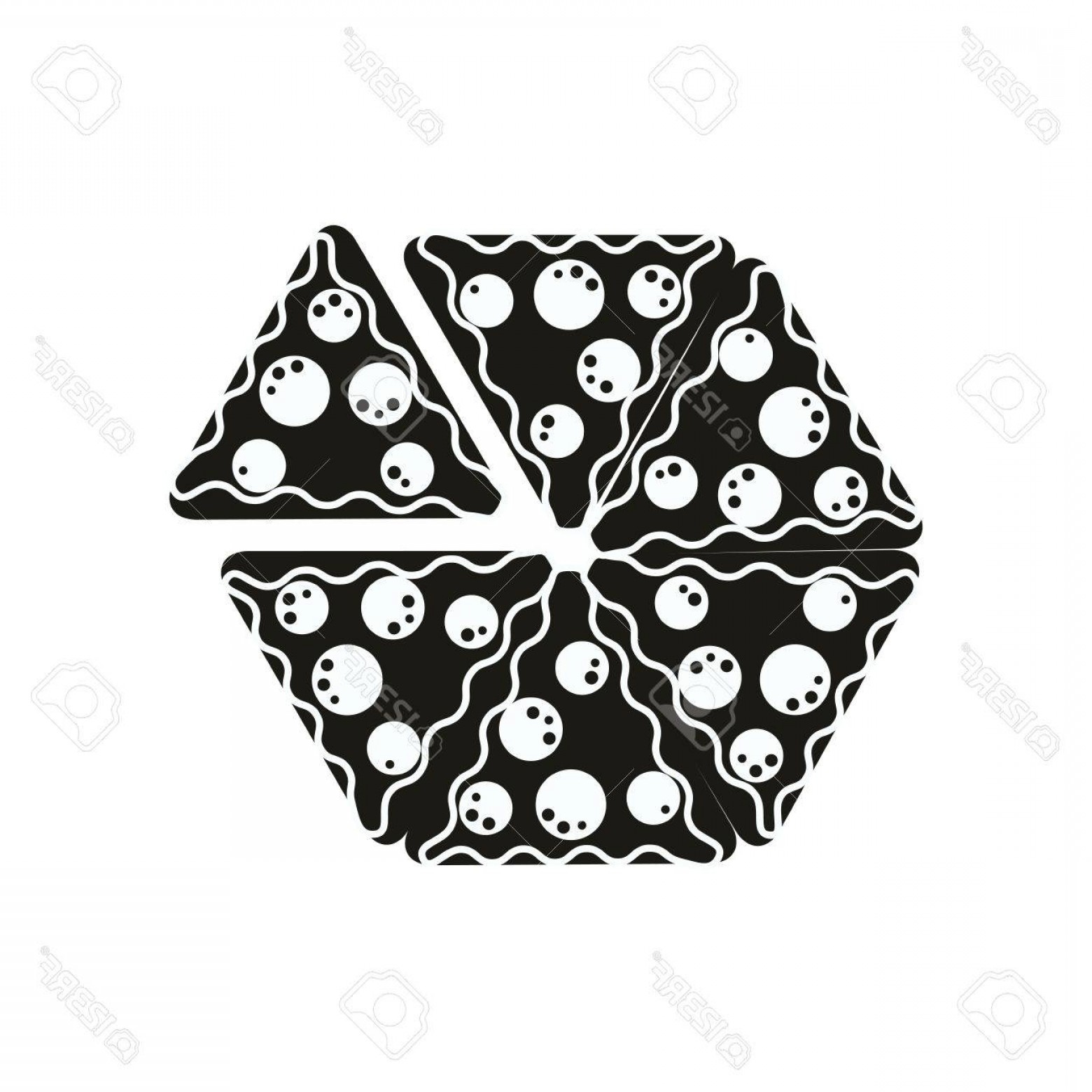 1560x1560 Photostock Vector Pepperoni Pizza Traditional Fast Food Silhouette