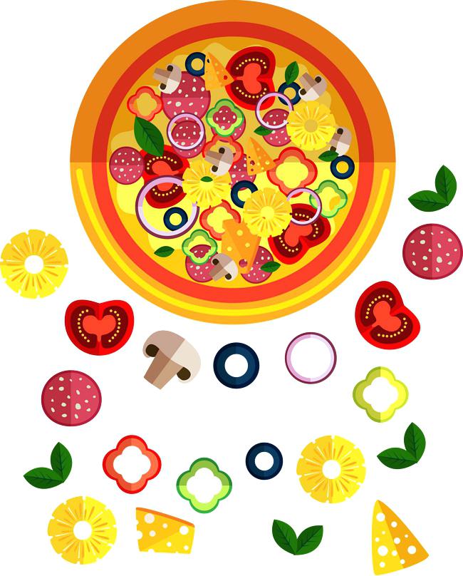 650x808 Pizza Topping Clip Art Hand Drawn Vector Pizza And Ingredients