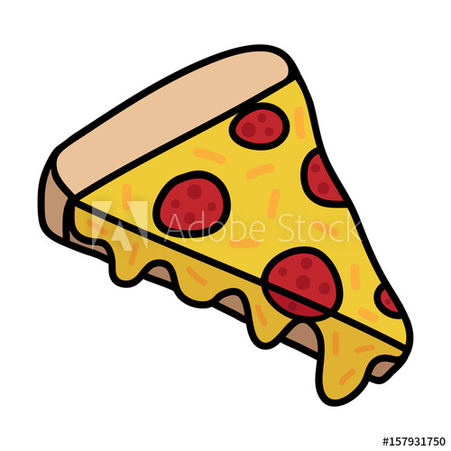 500x500 Pizza Doodle Drawing, Slice Of Pizza With Cheese And Pepperoni