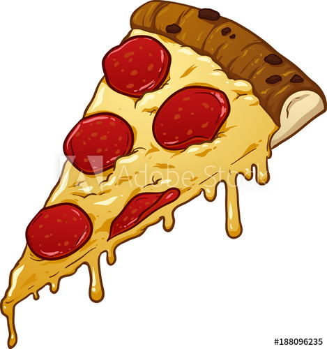 469x500 Slice Of Pepperoni Pizza. Vector Clip Art Illustration With Simple