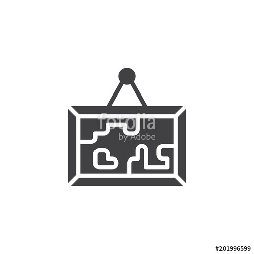 500x500 Hanging Picture Vector Icon. Filled Flat Sign For Mobile Concept