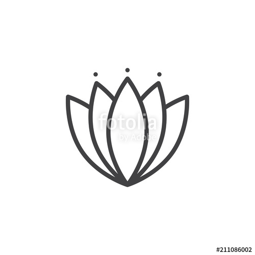 500x500 Oriental Lotus Outline Icon. Linear Style Sign For Mobile Concept