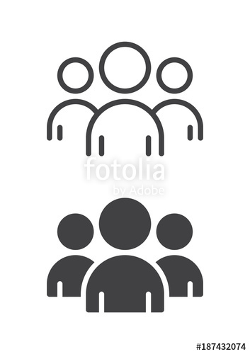 353x500 People, Group, Team Icon, Line And Solid Version, Outline And