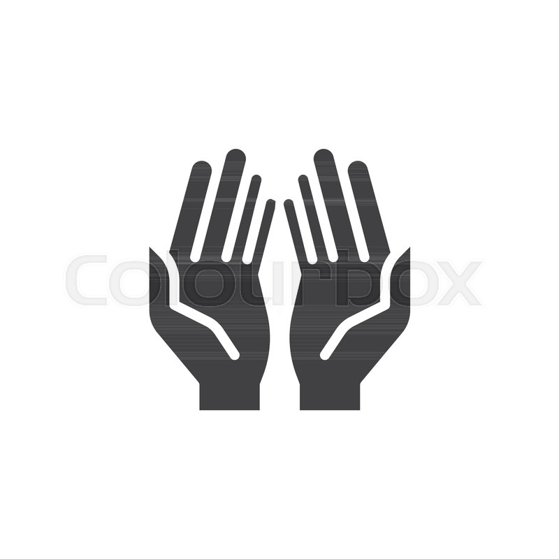 800x800 Prayer Hands Vector Icon. Filled Flat Sign For Mobile Concept And