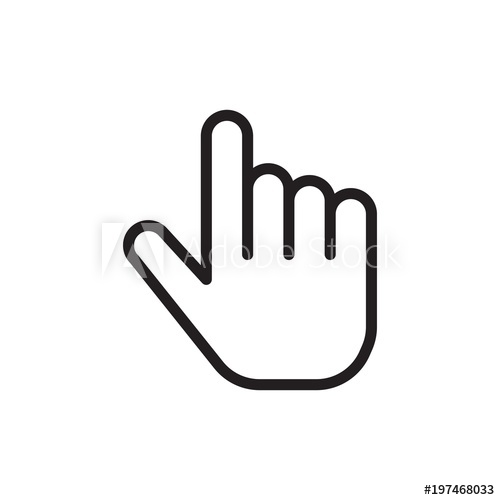 500x500 Hand Click Outlined Vector Icon. Modern Simple Isolated Sign