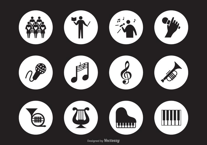 700x490 Black Musical Performance Silhouette Vector Icons