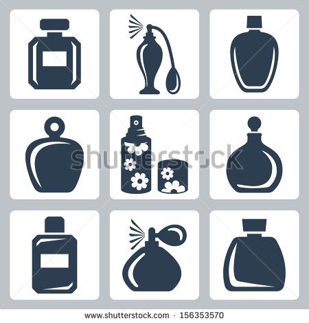 450x470 Vector Isolated Perfume Bottles Icons Set