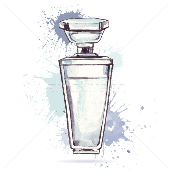 600x600 Beautiful Perfume Bottle. Vector Illustration Katya Ulitina