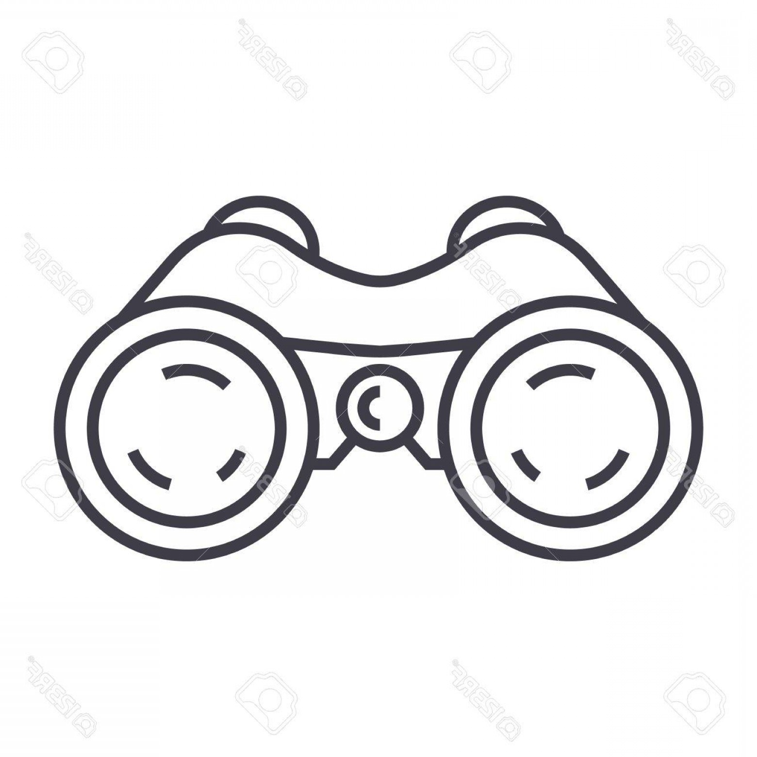 1560x1560 Photostock Vector Binoculars Periscope Vision Vector Line Icon
