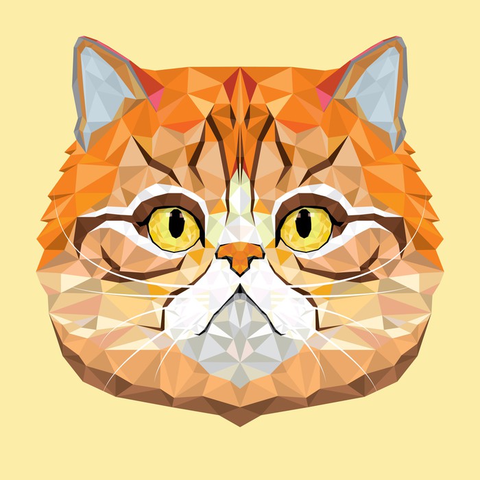 700x700 Persian Cat Vector Polygon Geometric Sticker We Live