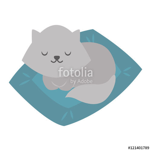 500x500 Persian Cat Cartoon Style Vector Silhouette. Cute Domestic Cat