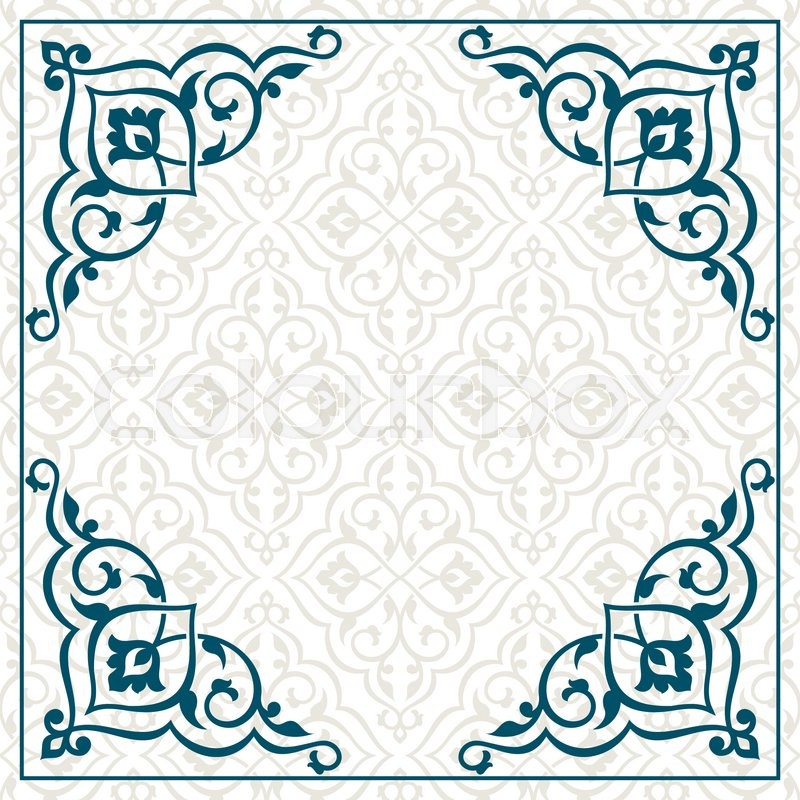 800x800 Vintage Invitation Card With Persian Pattern. 10 Eps. Stock
