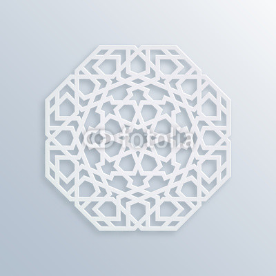 400x400 Islamic Geometric Pattern. Vector Muslim Mosaic, Persian Motif