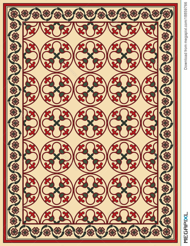 617x800 Persian Vector Carpet Illustration 18859766