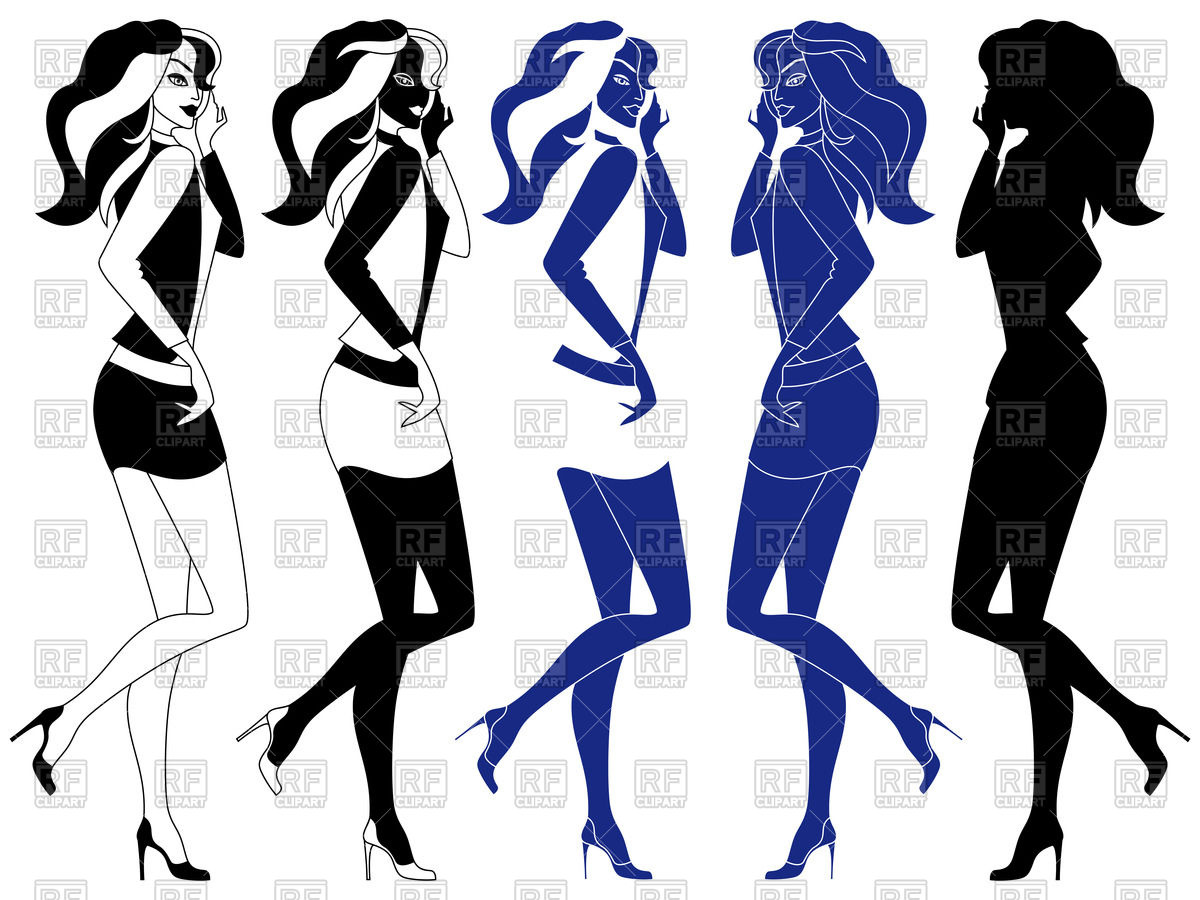 1200x900 Elegant Girls Outline Vector Image Vector Artwork Of People