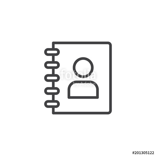 500x500 Notebook With Person Outline Icon. Linear Style Sign For Mobile
