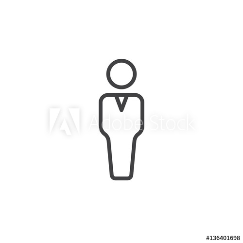 500x500 Person Line Icon, Outline Vector Sign, Linear Pictogram Isolated