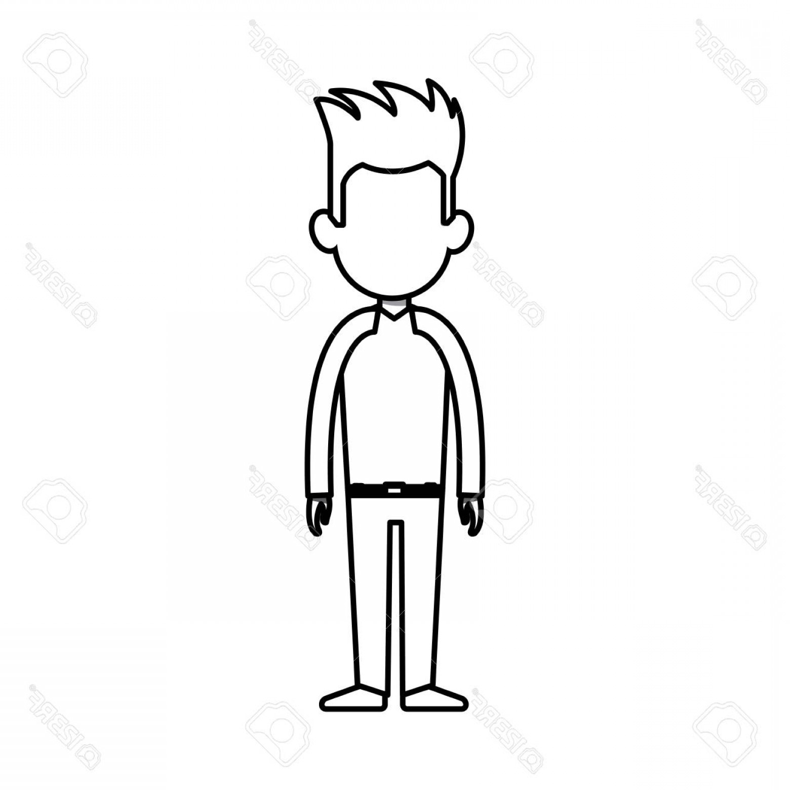 1560x1560 Photostock Vector Outline Man Person Standing Avatar Image Vector